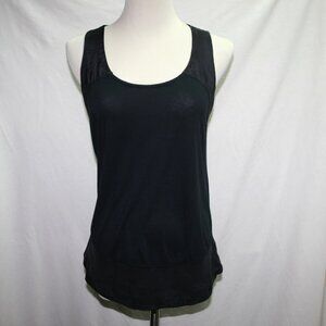 Red Haute Black Sleeveless Top with Silk Trim XS